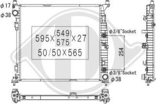 Diederichs DCM3849 - Радиатор, охлаждане на двигателя vvparts.bg