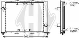 Diederichs DCM3843 - Радиатор, охлаждане на двигателя vvparts.bg