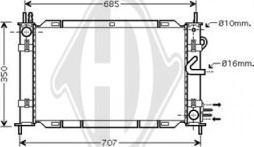 Diederichs DCM3842 - Радиатор, охлаждане на двигателя vvparts.bg