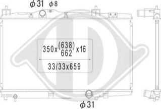 Diederichs DCM3244 - Радиатор, охлаждане на двигателя vvparts.bg