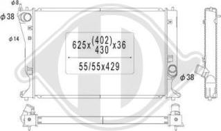 Diederichs DCM3286 - Радиатор, охлаждане на двигателя vvparts.bg