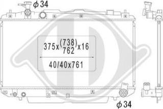 Diederichs DCM3229 - Радиатор, охлаждане на двигателя vvparts.bg