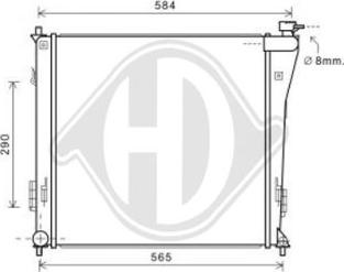 Diederichs DCM3726 - Радиатор, охлаждане на двигателя vvparts.bg