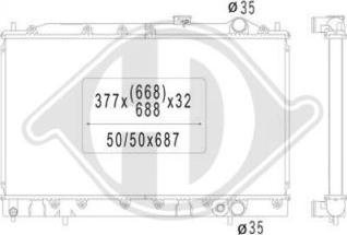 Diederichs DCM2444 - Радиатор, охлаждане на двигателя vvparts.bg