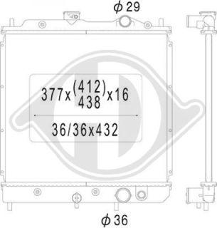 Diederichs DCM2457 - Радиатор, охлаждане на двигателя vvparts.bg