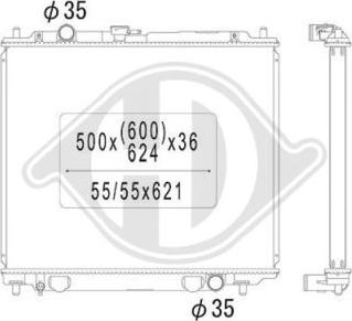 Diederichs DCM2468 - Радиатор, охлаждане на двигателя vvparts.bg