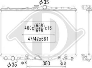 Diederichs DCM2471 - Радиатор, охлаждане на двигателя vvparts.bg