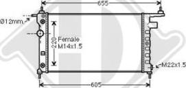 Diederichs DCM2596 - Радиатор, охлаждане на двигателя vvparts.bg