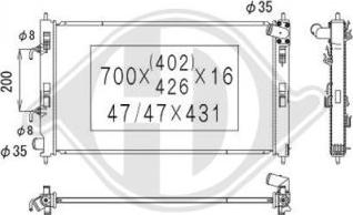 Diederichs DCM2540 - Радиатор, охлаждане на двигателя vvparts.bg