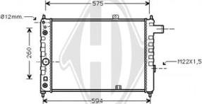 Diederichs DCM2559 - Радиатор, охлаждане на двигателя vvparts.bg