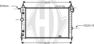 Diederichs DCM2557 - Радиатор, охлаждане на двигателя vvparts.bg