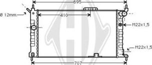 Diederichs DCM2575 - Радиатор, охлаждане на двигателя vvparts.bg