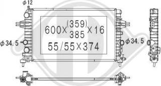 Diederichs DCM2660 - Радиатор, охлаждане на двигателя vvparts.bg