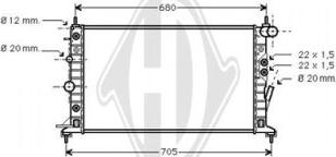 Diederichs DCM2615 - Радиатор, охлаждане на двигателя vvparts.bg