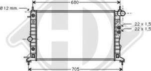 Diederichs DCM2613 - Радиатор, охлаждане на двигателя vvparts.bg