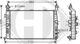 Diederichs DCM2674 - Радиатор, охлаждане на двигателя vvparts.bg