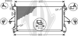 Diederichs DCM2812 - Радиатор, охлаждане на двигателя vvparts.bg