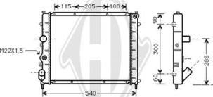 Diederichs DCM2880 - Радиатор, охлаждане на двигателя vvparts.bg