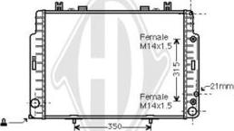 Diederichs DCM2338 - Радиатор, охлаждане на двигателя vvparts.bg