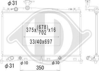 Diederichs DCM2250 - Радиатор, охлаждане на двигателя vvparts.bg