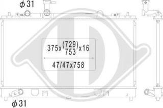 Diederichs DCM2251 - Радиатор, охлаждане на двигателя vvparts.bg