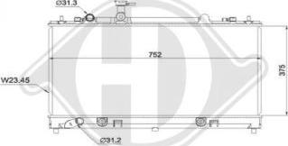 Diederichs DCM2252 - Радиатор, охлаждане на двигателя vvparts.bg