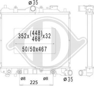 Diederichs DCM2214 - Радиатор, охлаждане на двигателя vvparts.bg