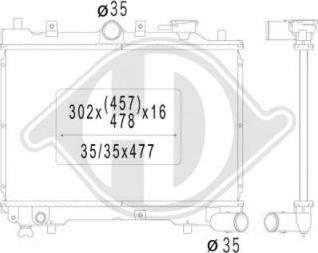 Diederichs DCM2210 - Радиатор, охлаждане на двигателя vvparts.bg