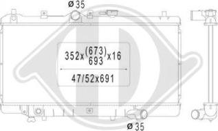 Diederichs DCM2211 - Радиатор, охлаждане на двигателя vvparts.bg