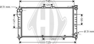 Diederichs DCM2238 - Радиатор, охлаждане на двигателя vvparts.bg