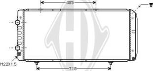 Diederichs DCM2755 - Радиатор, охлаждане на двигателя vvparts.bg