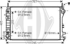 Diederichs DCM2705 - Радиатор, охлаждане на двигателя vvparts.bg