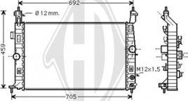 Diederichs DCM2711 - Радиатор, охлаждане на двигателя vvparts.bg