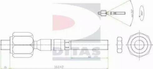 Ditas A2-5403 - Аксиален шарнирен накрайник, напречна кормилна щанга vvparts.bg