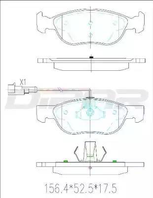 Ditas DFB1132 - Комплект спирачно феродо, дискови спирачки vvparts.bg