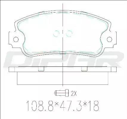 Ditas DFB1297 - Комплект спирачно феродо, дискови спирачки vvparts.bg