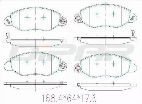 Ditas DFB3422 - Комплект спирачно феродо, дискови спирачки vvparts.bg