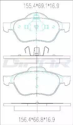 Ditas DFB3580 - Комплект спирачно феродо, дискови спирачки vvparts.bg