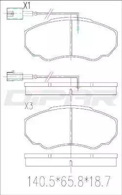 Ditas DFB3534 - Комплект спирачно феродо, дискови спирачки vvparts.bg