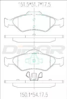 Ditas DFB3336 - Комплект спирачно феродо, дискови спирачки vvparts.bg