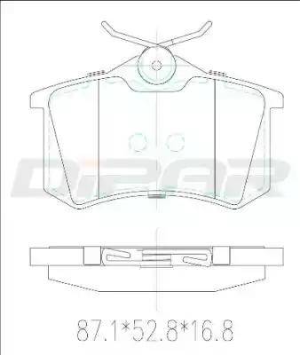 Ditas DFB2589 - Комплект спирачно феродо, дискови спирачки vvparts.bg