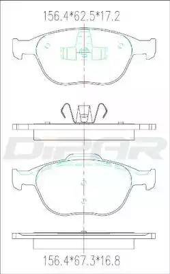 Ditas DFB2532 - Комплект спирачно феродо, дискови спирачки vvparts.bg