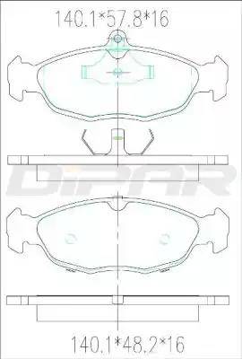 Ditas DFB2040 - Комплект спирачно феродо, дискови спирачки vvparts.bg