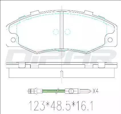 Ditas DFB2306 - Комплект спирачно феродо, дискови спирачки vvparts.bg