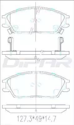 Ditas DFB2286 - Комплект спирачно феродо, дискови спирачки vvparts.bg