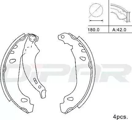 Ditas DPB1019 - Комплект спирачна челюст vvparts.bg