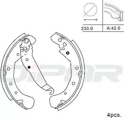 Ditas DPB1014 - Комплект спирачна челюст vvparts.bg