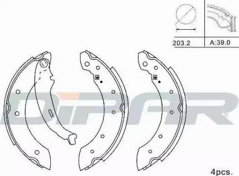 Ditas DPB1016 - Комплект спирачна челюст vvparts.bg