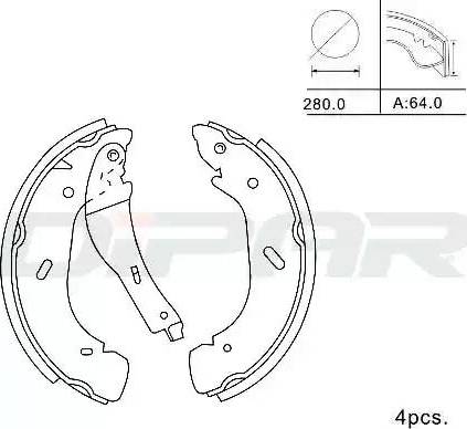 Ditas DPB1010 - Комплект спирачна челюст vvparts.bg