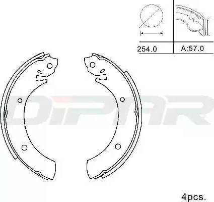 Ditas DPB1011 - Комплект спирачна челюст vvparts.bg